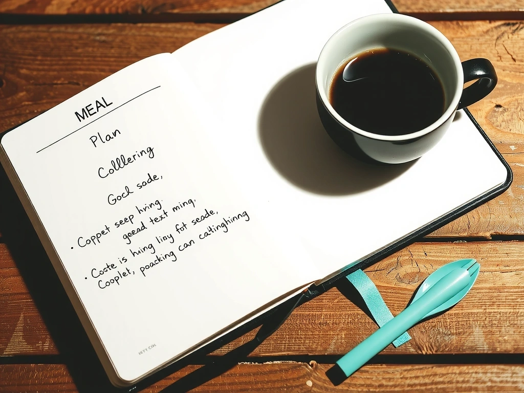 Ručně psaný jídelníček a ranní káva